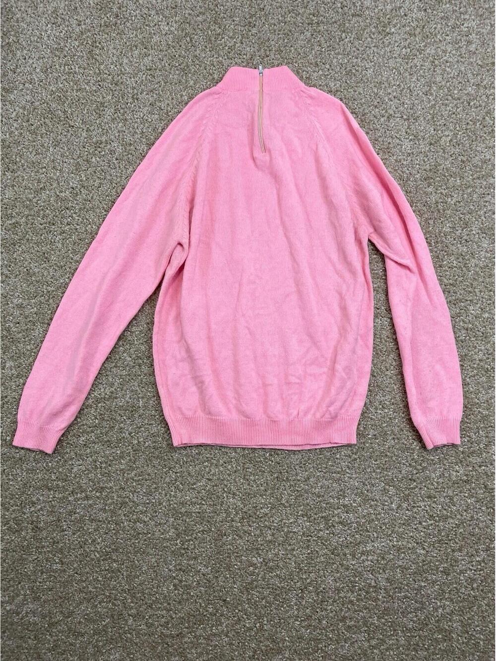 Sweater Womens Small Long Sleeve 1/4 Zip Casual Outdoor Pink